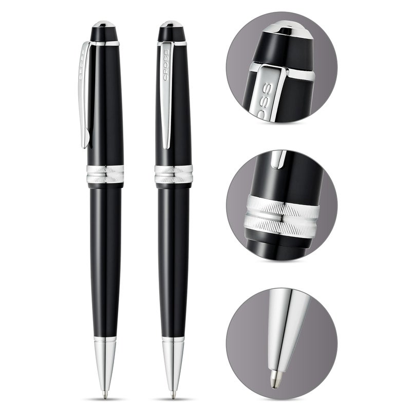 Cross Bailey Light Refillable Ballpoint Pen Presented in a Everyday Gift Box - Medium Point, Black Ink, Glossy Black - Image 2